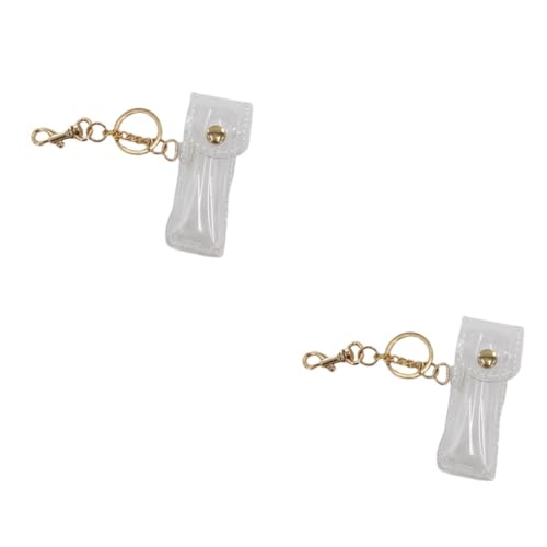 SOIMISS 2stücke Lippenbalsam Schlüsselanhänger Tasche Transparente Aufbewahrung Für Lippenstifte Und Kosmetik Für Handtaschen Und Rucksäcke Praktischer Organizer Für Frauen Und von SOIMISS