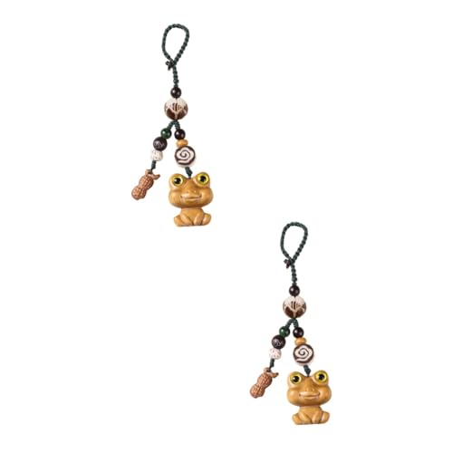 SOIMISS 2stücke Tierischer Schlüsselanhänger Aus Holz Niedlicher Frosch Schlüsselring Für Handtaschen Rucksäcke Handys Aus Hochwertigem Sandelholz Langlebig Stilvoll Gestaltet von SOIMISS