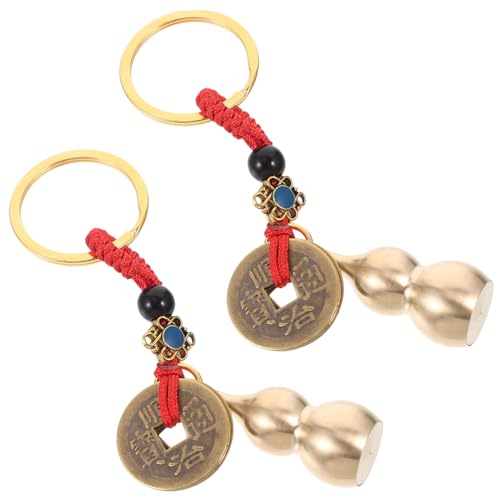 SOIMISS 2stücke Dekorative Gourd Schlüsselanhänger Feng Shui Münzen Handgefertigtes Design Hollow Gourd Anhänger Für Glück Und Reichtum Ergänzung Für Taschen Und Schlüssel von SOIMISS