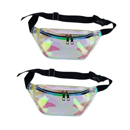 SOIMISS 2stücke Transparenter Holographischer Bauchtasche Multifunktionale Sport Und Freizeit-gürteltasche Für Damen Und Herren Für Reisen Fitness Und Alltag Leicht Und Praktisch von SOIMISS