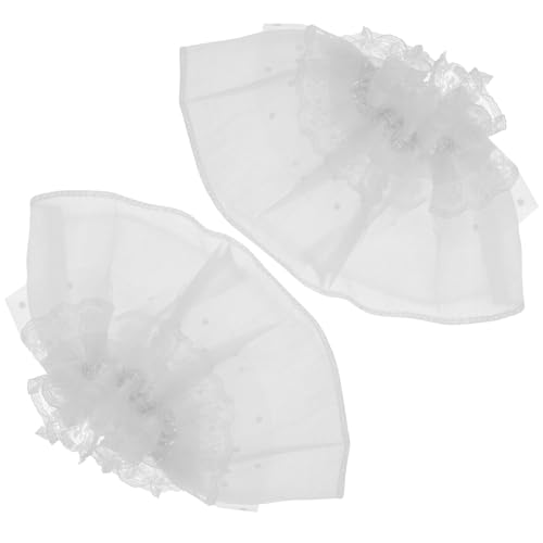 SOIMISS 2stücke Weiße Handgelenkmanschetten Mit Spitzen-design Abnehmbar Für Damen Elastische Falsche Ärmel Für Hochzeit Halloween-kostüm Und Cosplay-zubehör von SOIMISS