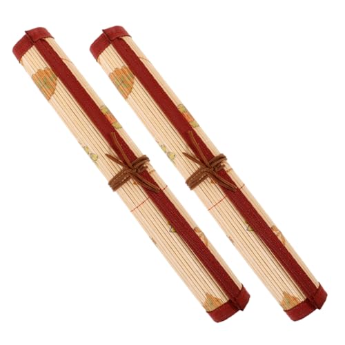 SOIMISS 2stücke Bambus-pinselrolletui Aufrollbarer Pinsel-Aufbewahrungstasche Pinsel-Organizer-etui Für Malstifte Aquarellpinselhalter Pinselhülle Pinseltasche Für Künstleranfänger von SOIMISS