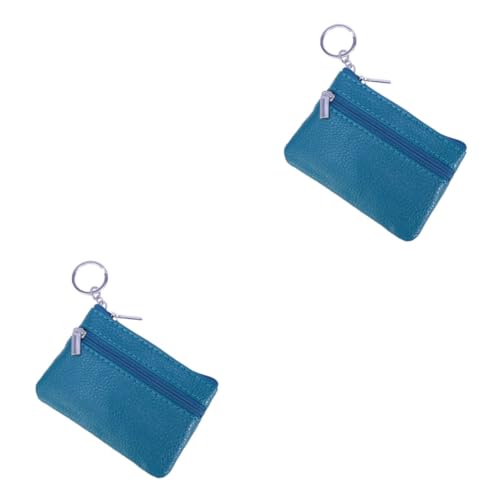 SOIMISS 2stücke Damen Münztasche Aus Leder Multifunktionale Buskarte Und Kosmetiktasche Kleine Reißverschluss Geldbörse Elegantem See-blau Für Reisen Und Alltag von SOIMISS