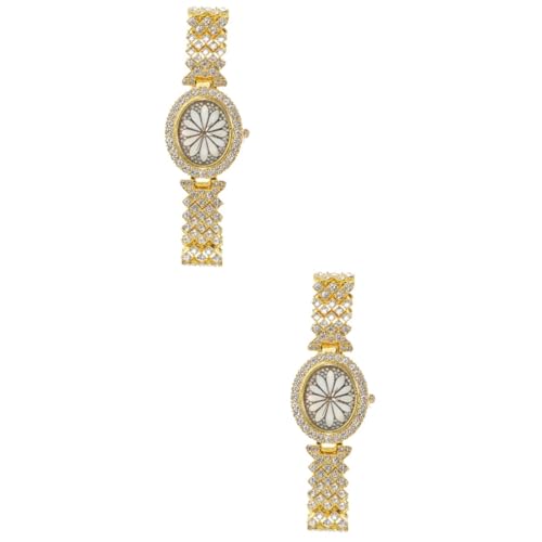 SOIMISS 2stücke Elegante Damen Armbanduhr Mit Kreativem Zifferblatt Leichte Hautfreundliche Uhr Für Freizeit Und Büro Als Für Besondere Anlässe von SOIMISS