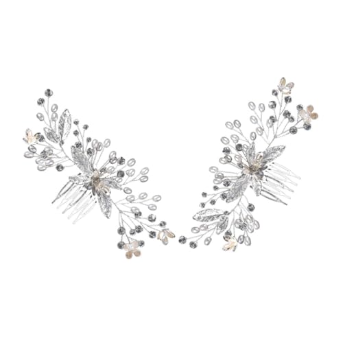 SOIMISS 2stücke Haarkamm Mit Kristallen Für Hochzeit Haarspangen Mit Perlen Haarnadeln Mit Perlen Für Braut Haarkämme Mit Strasssteinen Haarschmuck Für Mädchen Vintage Haarspangen von SOIMISS