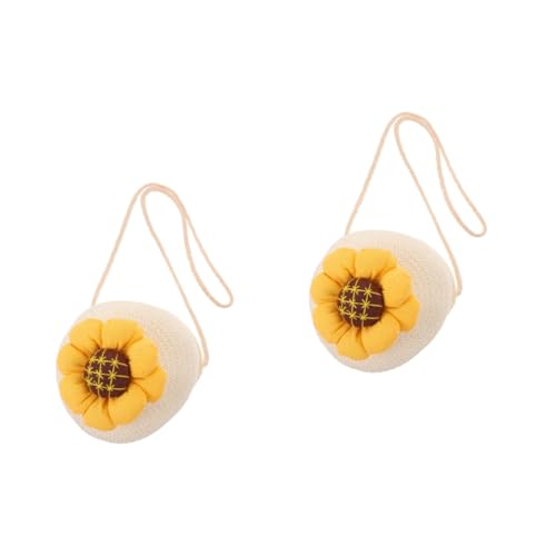 SOIMISS 2stücke Kleine Mädchen Strohtasche Sommer Umhängetasche Für Handgefertigte Geflochtene Schultertasche Für Strand Und Freizeit Sanften Farben von SOIMISS