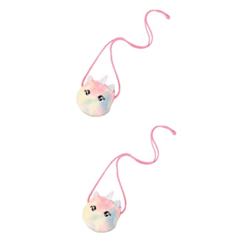 SOIMISS 2stücke Mädchen Einhorn Umhängetasche Plüsch Crossbody Handtasche Für Niedliche Schultertasche Mit Einzigartigem Design Aufbewahrung Für Geld Und Kleinigkeiten Für Partys von SOIMISS