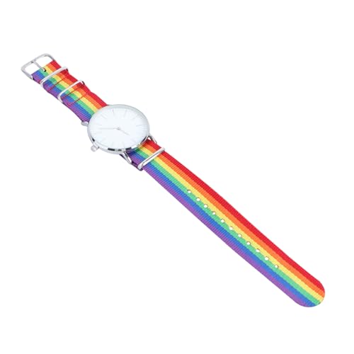 SOIMISS 2stücke Rainbow Designed Unisex Uhr Mode Quarzuhr Mit Elegantem Design Handgelenk-Dekoration Für Damen Und Herren Silbern Komfortabel Und Vielseitig Einsetzbar von SOIMISS