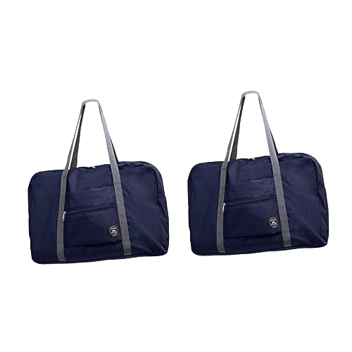 SOIMISS 2stücke Reise Faltbare wasserdichte Tragetasche Für Damen Praktische Aufbewahrungstasche Mit Reißverschluss Dunkelblau Für Reisen Fitness Und Einkäufe von SOIMISS