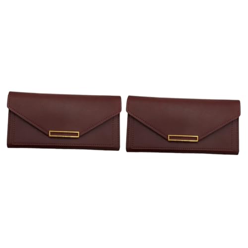 SOIMISS 2stücke Retro-Leder Geldbörse Für Damen Multifunktionale Handtasche Mit Großer Kapazität Und Mehreren Fächern Weinrot Für Unterwegs Stilvolles Accessoire von SOIMISS
