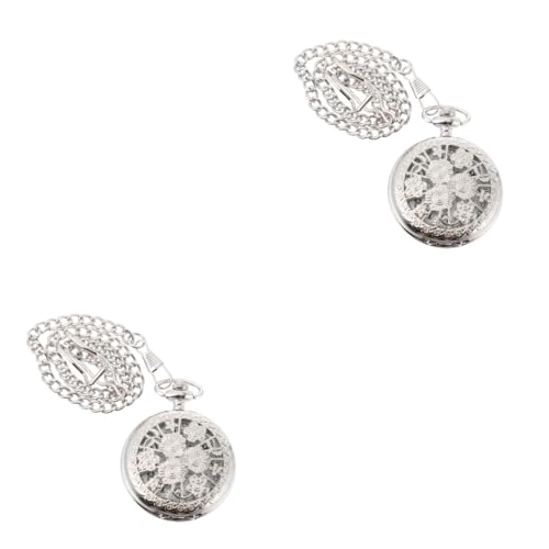 SOIMISS 2stücke Retro Taschenuhr Mit Blumendesign Hochwertige Quartz-Uhr Im Vintage-Stil Leicht Und Tragbar Als Modisches Accessoire Oder Für Damen Und Herren von SOIMISS