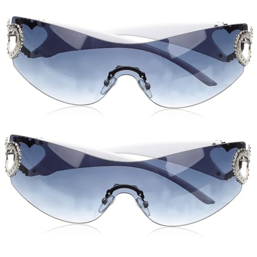 SOIMISS 2stücke Rimless Sunglasses Für Frauen Modische Und Kreative Sonnenbrille Ohne Rahmen Für Festivals Urlaub Und Tägliches Tragen Uv-schutz Und Stilvolles Design von SOIMISS