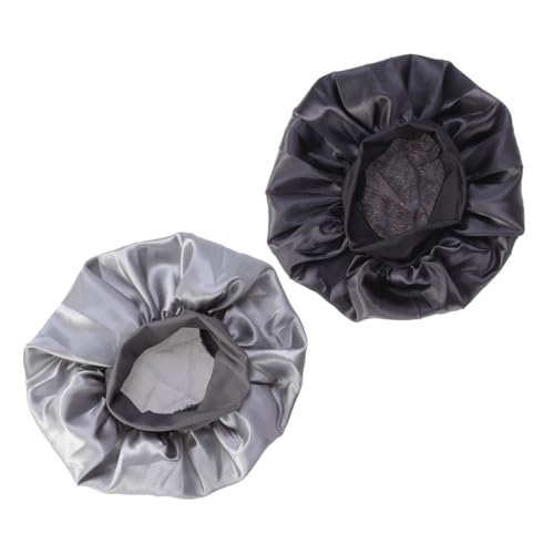 SOIMISS 2stücke Schlafmütze Elastisch Seite Für Frauen Und Mädchen Gegen Haarausfall Chemotherapie Schwarz Silber Haar Schutz Im Schlaf von SOIMISS