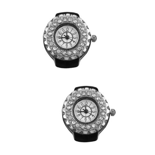 SOIMISS 2stücke Trendige Damen -Uhr Mit Diamanten Elegante Fingeruhr Aus Multifunktionale Schmuckuhr Für Zeitgemäße Dekoration Für Jedes Outfit von SOIMISS