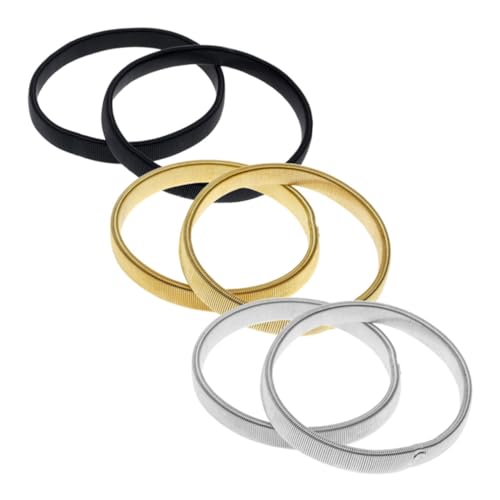 SOIMISS 3 Paare Elastische Ärmelhalter Herren Metall Armbänder Stretch Ärmel Ring Hemdhalter Rutsch Ärmel Band für Arm und Handgelenk in Schwarz Silber Gold von SOIMISS