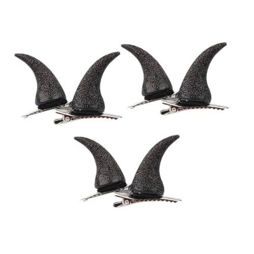 SOIMISS 3paare Halloween Hörner Haarnadeln Für Frauen Und Teenager Schwarze Teufelshörner Haarspangen Für Kostümparty Cosplay Und Fotorequisiten von SOIMISS