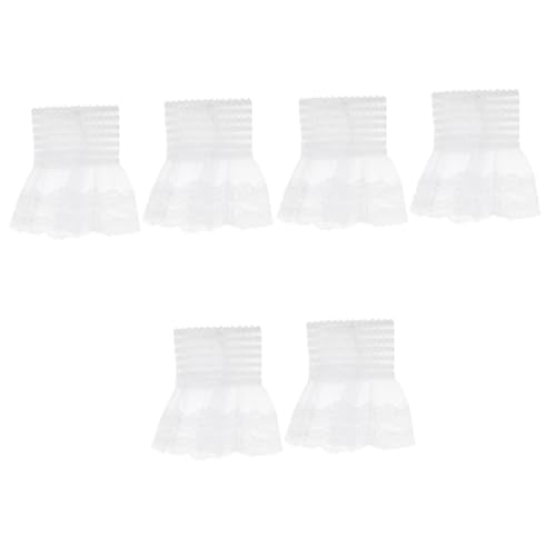SOIMISS 3 Paare Manschette Sockenbündchen aus Spitze Cardigan Clips oder Verschluss gefälschte Ärmelbündchen cuff up Armband aus Spitze falscher Ärmel aus Spitze Chiffon Weiß von SOIMISS