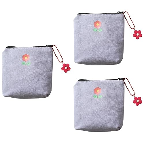 SOIMISS 3stücke Tragbare Kabeltasche Stilvolle Aufbewahrung Für Datenkabel Snacks Münzen Robuste Canvas Konstruktion Für Schule Büro Reisen Helllila von SOIMISS