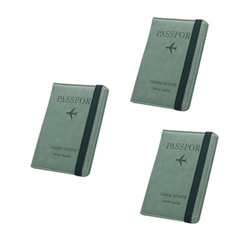 SOIMISS 3stücke RFID Reisepass Wallet Multifunktionale Pu-Leder Tasche Für Damen Diebstahlsicherer Reisegeldbeutel Grün Für Pässe Ausweise Und Wertsachen Unterwegs von SOIMISS