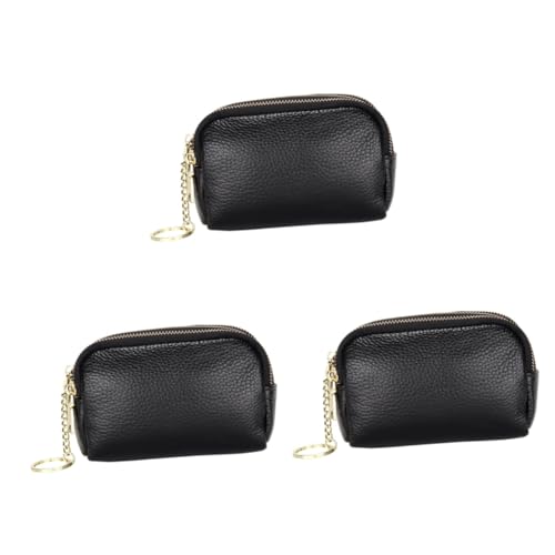 SOIMISS 3stücke Münzgeldbörse Aus Echtem Leder Mit Reißverschluss Kleingeldbörse Für Damen Schlüsselring Und Kartenhalter Für Reisen Und Alltag von SOIMISS