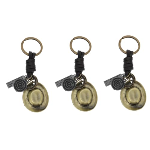 SOIMISS 3 STK Handgewebter Schlüsselanhänger aus Rindsleder Coole Charms-Schlüsselanhänger Auto Hut LKW deko schlüsselanhänger geflochten Auto schlüssel Halter kreativer Schlüsselanhänger von SOIMISS