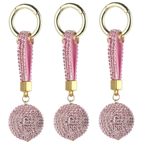 SOIMISS 3stücke Stylischer Schlüsselanhänger Aus Funkelndem Kugel-Form Elegantes Accessoire Für Autoschlüssel Und Taschen von SOIMISS