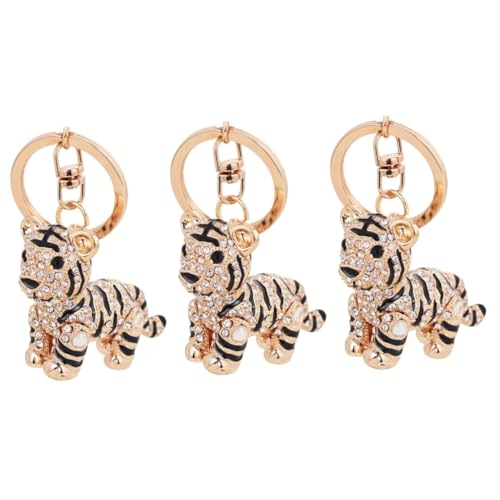 SOIMISS 3 STK Schlüsselanhänger mit Strasssteinen Süßer Schlüsselanhänger für Mädchen Autoschlüssel hängende Verzierung Auto schlüsselanhänger car Keychain Kleiner Tiger Schlüsselanhänger von SOIMISS