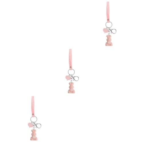 SOIMISS 3 STK Tierischer Schlüsselanhänger Armband Schlüsselanhänger Für Frauen Freundgeschenk Panda-schlüsselhalter Auto Schöner Schlüsselanhänger Autoanhänger Harz Rosa von SOIMISS