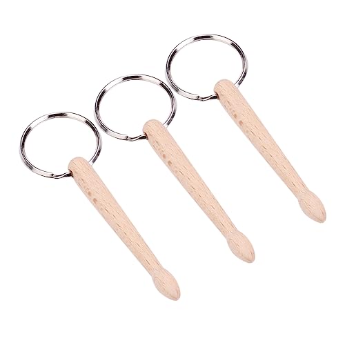 SOIMISS 3 STÜCKE Beech Drum Stick Schlüsselanhänger Umweltfreundliche Trommelstock Anhänger für Taschen Handys und Autoschlüssel Kreatives für von SOIMISS