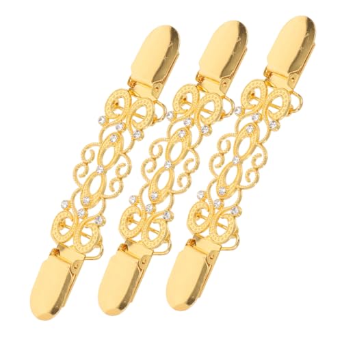 SOIMISS 3 STÜCKE Teiliges Strickjacken Clips Elegantem mit Funkelnden Zirkonbesatz Schnell zu Befestigende Pullover und Schalclips für Damen Mädchen Broschen für Kragen und Kleidung von SOIMISS