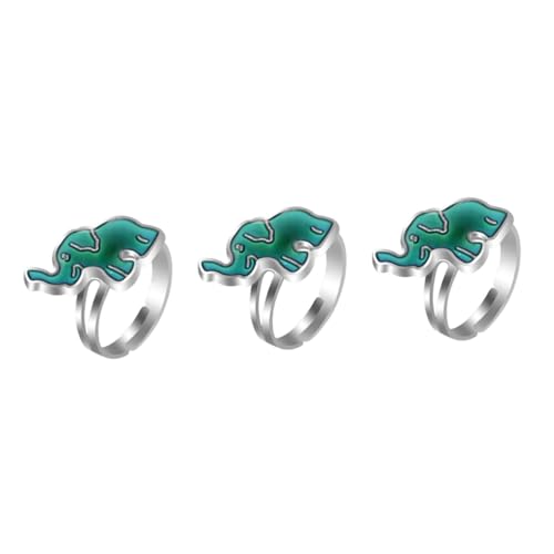 SOIMISS 3 Stck. Einstellbarer Thermochromischer Ring für Lustiger Finger Schmuck Stimmungsring Kreative Tier Designs Temperaturabhängig Farbwechselnd Perfektes für Mädchen von SOIMISS