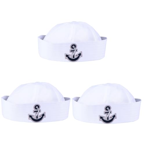SOIMISS 3 Stk matrosen hut Matrosenhut Marineblaue Matrosenmütze matrosin hut marineblaue Kleidung Männer Hut Herrenhüte Outfit Hut für Kinder Party Matrosenhüte Matrosen-Partyhüte Stoff von SOIMISS