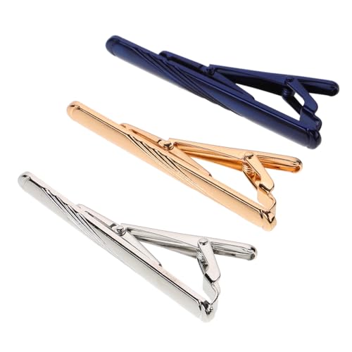 SOIMISS 3 Stück Business Krawattenklammer Teilig Metall Langlebig mit Blauem Streifen Design Stilvolle Herren Krawattenklammern und Schalclip Stilvolles Accessoire für Business Hemden und von SOIMISS