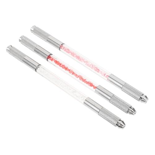 SOIMISS 3 Stück Double Head Crystal Augenbrauenstifte mit Kristallgriff Langlebige Handwerkzeuge Aluminium Stilvolle Multifunktionale Eyebrow Pens für Präzises Zeichnen und Färben von SOIMISS