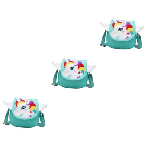 SOIMISS Handtasche Kinder Feen 3 Stück Einhorn Gemusterte Handtasche Mini Umhängetasche Umhängetasche Für Damen Handtasche Leinentaschen Geldbörsen Für Damen Umhängetasche Kinder Geldbörse von SOIMISS