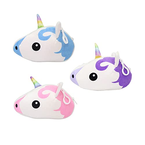 SOIMISS 3stücke Schicke Einhorn-geldbörse Cartoon Mini Plüsch Mädchen Tasche Mit Glatten Nähten Und Leichtem Design Für Lippenstift Handys Und Als von SOIMISS