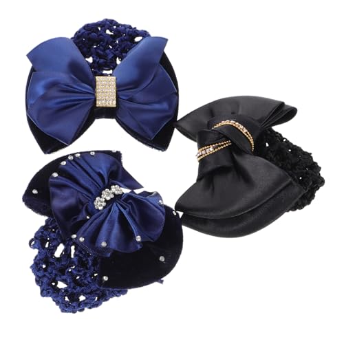 SOIMISS 3 Stück Haarnetz mit Schleifen dekor Haarnetz Haarspange für Damen Einfach zu Verwenden für Beruf und Uniform Eleganter Haarschmuck für Gepflegte Frisuren Vielseitiges von SOIMISS