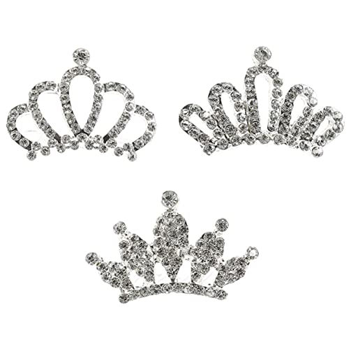SOIMISS 3 Stück Strass Diademe für Mädchen Haar Kamm Tiaras für Kinder Hochzeits und Geburtstagszubehör Hautfreundlich Bequem und Funkelnd für Feiern und Fotografie von SOIMISS