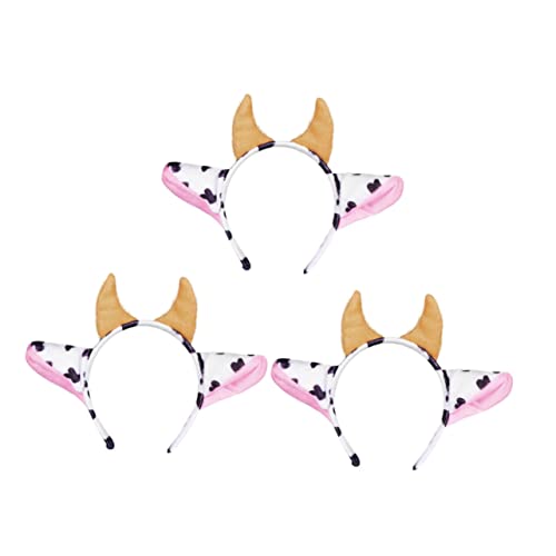 SOIMISS 3 Stück Kuhhorn Stirnband Make Up Haar Stirnbänder Kuh Dekorationen Kuh Kopfbedeckung Zartes Stirnband Make Up Stirnband Kuh Zubehör Cosplay Kopfbedeckung von SOIMISS