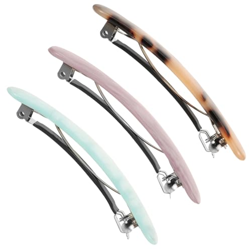 SOIMISS 3 Stück Teiliges Acetat Haarspangen Haarklammern für Damen Rutschfeste Ponytail Halter Langlebige Barrettes in Schildpatt und Blau für Vielseitiges Haarstyling von SOIMISS