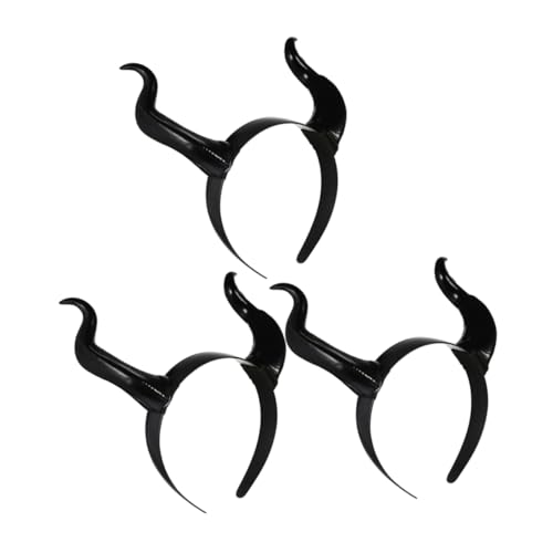 SOIMISS 3stücke Hörner Stirnband Für Halloween Schafshorn-kostüm Kleine Dämonenhörner Gruseliges Haarband Teufelshorn-cosplay Ziegenhörner-accessoire Ochsenhorn-design von SOIMISS