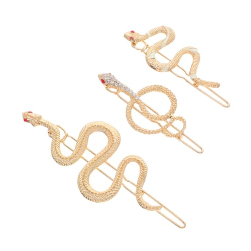 SOIMISS 3 Stück Teiliges Goldfarbener Metall Haarklammern Schlangenform Extravaganter Haarschmuck für Frauen Einzigartiges Design Langlebig und Modisch für Besondere Anlässe von SOIMISS