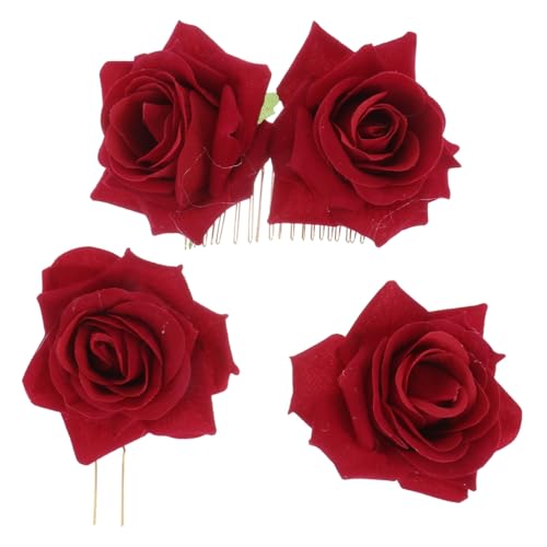 SOIMISS 3 Stück Teiliges Haarschmuck Blume Haarkamm Haarnadel Haarnadel U Form Haarstab für Frauen Mädchen Hochzeit Brautfest von SOIMISS