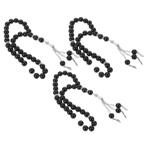 SOIMISS 3stücke Gebetsrosenkranzperlen Muslimische Gebetsperle Islamarmband Mit Schwarzen Perlen Gebetshandkette Gebetsperlenarmbänder Für Frauen Religiöses Armband Handgefertigt von SOIMISS