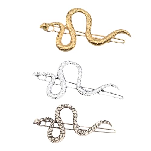 SOIMISS 3 Stück Teiliges Schlangen Haarspangen in Gold Silber und Antikgold Kreative S Förmige Haarklammern für Mädchen Langlebiger Haarschmuck für Alltag Party und Festival Rutschfeste von SOIMISS