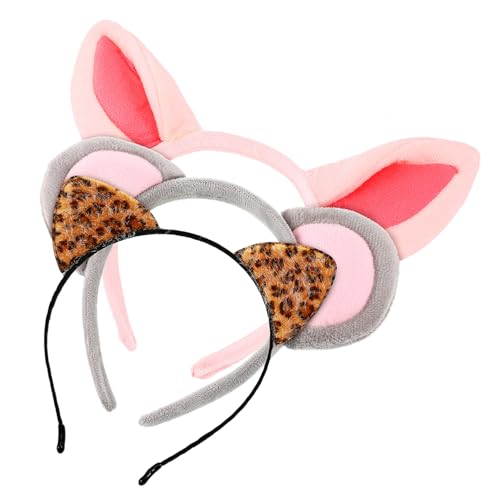 SOIMISS 3 Stück Teiliges Tierohren Stirnband mit Leoparden Schwein Design Weiches Haarreif für Erwachsene Vielseitig für Karneval Cosplay Make Up und Alltag Bequem und Rutschfest von SOIMISS