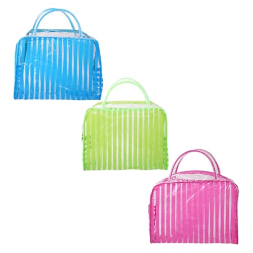 SOIMISS 3 Stück Teiliges Transparentes Wasserdichtes Kosmetiktaschen Großer Öffnungs Kulturtasche für Damen Vielseitiger Make Up Organizer für Reisen Camping und Tägliche Aufbewahrung von SOIMISS