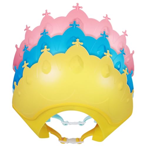 SOIMISS 3 Stück Teiliges Verstellbare Wasserdichte Duschhaube mit Augenschutz und Ohrenschutz Haarwaschschutz für Junge Mädchen und Kleinkinder Wiederverwendbarer Badehut für Sicheres von SOIMISS