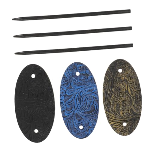 SOIMISS 3 Stück Vintage Haarnadeln aus Kunstleder Ovale Form Sichere Haarklammern mit Stab für Mädchen Chignon und Stilvolle Hochsteckfrisuren Langlebige Styling-accessoires in Schwarz von SOIMISS