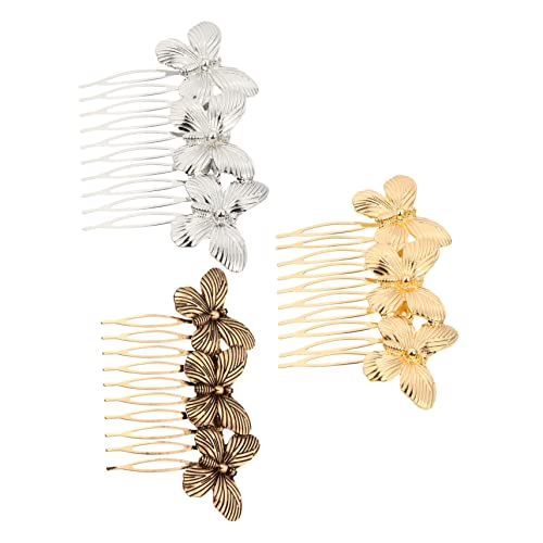 SOIMISS 3 Stück Vintage Haarschmuck Teiliges aus Legierung mit Schmetterlings Steckkämmen Eleganter Haarschmuck für Damen Brautschmuck für Hochzeit Engagement und Party Langlebig und von SOIMISS